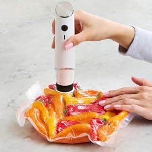 Chef Preserve Compact Vacuum Sealer for Food (Vacuum Sealer Machine + 30 Reusable Vacuum Bags) Powerful Handheld Vacuum Sealer Machine, Seal Meal Saver, Portable Food Sealer