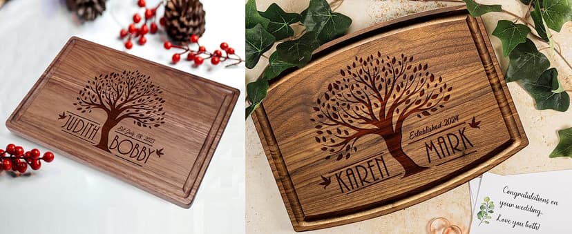 Personalized Christmas Gifts for Women, Customized Gifts for Mom – Custom Cutting Board for Mom or Grandma, Birthday, Christmas Gift Idea from Son, Daughter, Grandkids