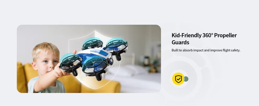 Holy Stone Mini FPV Drone with 1080P HD Camera for Kids & Beginners, RC Nano Quadcopter with Optical Flow Hover, Gesture Control, 3D Flips, 3 Batteries, Great Gift Toy for Boys and Girls, HS210P Blue