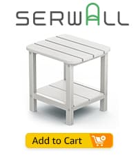 SERWALL Folding Adirondack Chair Set of 2, All Weather Patio Chair with Wood Texture, Fire Pit Chairs for Outdoor - White
