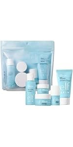 e.l.f. SKIN Holy Hydration! Hydrated Ever After Skincare Mini Kit, Cleanser, Makeup Remover, Moisturiser & Eye Cream For Hydrating Skin, Airplane-Friendly Sizes