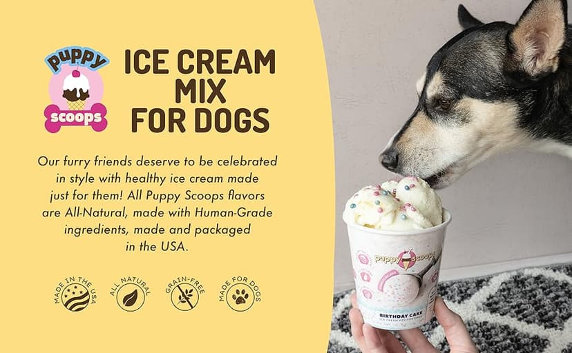 Dog Ice Cream Mix (Maple Bacon Flavor), 4.65 oz - Just Add Water and Freeze at Home, Powder Mix with Ice Cream Cup and Reusable Lid - Made in USA