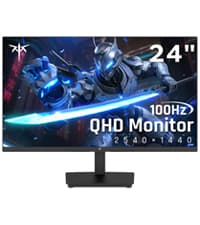 KTC 24 Inch QHD 2560x1440 IPS Computer Monitor, 100Hz Zero-Frame 2K Gaming Office Monitor, Adaptive Sync, HDR10, VESA, Tilt Adjustable, Low Blue Light, DisplayPort, HDMI, H24T27