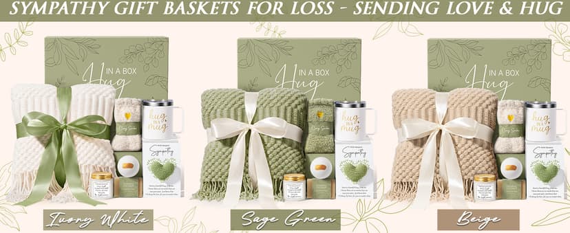 Sympathy Gift Baskets Sympathy Gifts for Loss of Loved One Mother Father Husband Mom Dad, Memorial Condolences Grief Bereavement Gift Ideas for Loss, Miscarriage Gifts for Mothers Women Care Package