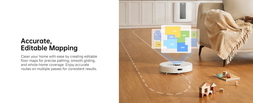 DREAME C20 Plus Robot Vacuum, 90 Days Self-Emptying Robot Vacuum and Mop Combo, 6000Pa Suction Robotic Vacuum, LiDAR Navigation, APP/Voice Control, Robot Vacuum Cleaner for Pet Hair/Carpet/Hard Floor