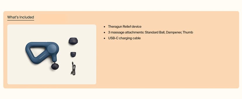 Quiet Handheld Percussion Muscle Massager for Back, Leg & Shoulder Pain Relief. Lightweight, Easy to Use, Ergonomic Grip TheraGun Therabody Relief Massage Gun | for Daily Comfort | 3-Speed | Navy B0CNS894RH