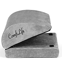 ComfiLife Foot Rest for Under Desk at Work – Adjustable Desk FootRest for Office Chair, Gaming Accessories – Ergonomic Teardrop Design for Back, Hip & Leg Pain Relief – 100% Memory Foam (Gray)