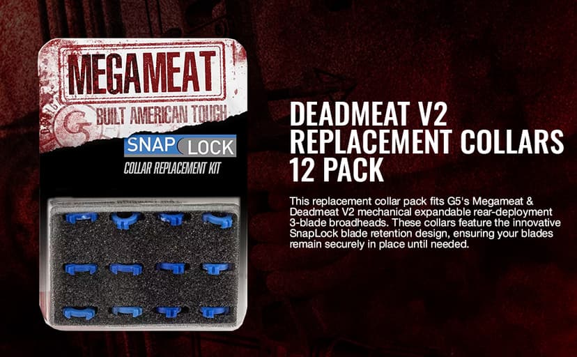 G5 Deadmeat V2 Expandable 3-Blade Broadheads | 3-Pack | 100/125 Grains | Razor Sharp 1.5" Cutting Diameter Mechanical Blades | Screw in | Compound & Recurve Compatible | 1 BMP Practice Tip Included