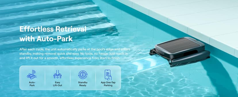 Beatbot iSkim Cordless Robotic Pool Skimmer with 9L Filter Basket, 24/7 Cleaning Solar Powered, 10000mAh Battery, 28-Hour Runtime, Auto Return, Smart Obstacle Avoidance, APP Control -Navy Blue