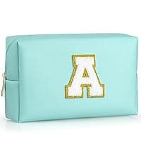 TOPEAST Gifts for Friends Female Mom, Cute Makeup Bag Small Pink Cosmetic Bag Travel Toiletry Bag, Personalized Birthday Gift for Women Girl, Preppy Travel Stuff for Girls (Pink C)