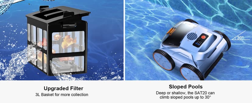 (2025 New) Robotic Pool Vacuum, Robotic Pool Cleaner for Inground Pools, Pool Robot with Smart Navigation, Floor/Wall/Waterline Cleaning, 180 Mins Runtime for Pool Up to 2100 Sq.ft