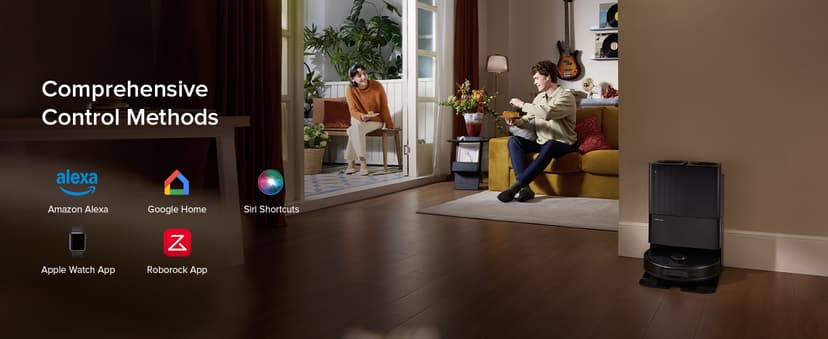 roborock Qrevo Series Robot Vacuum and Mop, 8000Pa Suction, Upgraded from Qrevo S, Anti-Tangle Brushes, Smart Obstacle Avoidance, Auto Mop Washing, All-in-One Dock, 200RPM Spinning Mops, Black(QV 35A)