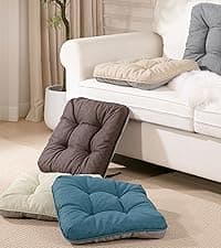 Love's cabin Memory Foam Chair Cushions Set of 4, 15.5"x15.5"x3.5" Indoor & Outdoor Seat Pads for Dining, Kitchen, Office, Patio Chairs - Grey