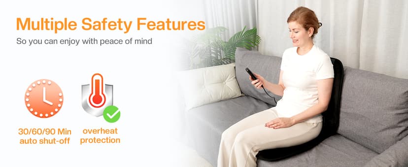 CILI Massage Chair Pad,Back Massager with Heat,Massage Seat Cushion with 10 Vibration Motors,30-60-90 Minutes Heating Options,Chair Massager for Office Chair, Home Office Use