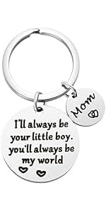 Mothers Day Gifts, Mom Gifts from Daughter for Birthday, I'll Always Be Your Little Girl, You Will Always Be My World, Best Mom Ever Keychain for Valentines Day Christmas Stocking Stuffers
