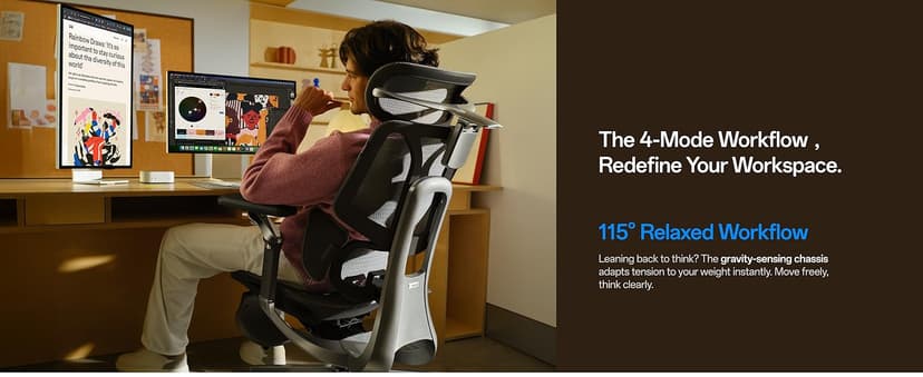 Hbada E3 Pro 2026 Edition Ergonomic Office Chair, Mesh Desk Chair with 3-Zone Floating Lumbar Support, Upgraded 4D Headrest, 720° Armrests, Black with Footrest