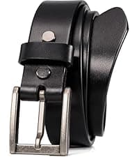 WOLFANT Thicken Full Grain Heavy Duty Casual Work Belts for Men,100% Italian Real Solid Leather