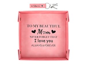 Gifts for Boyfriend, Husband, Romantic Gifts for Him, Mens Birthday Gifts Idea - Premium PU Leather Valet Tray - Best Mens Gifts for Birthday Anniversary