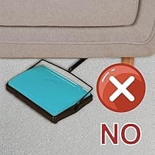 Yocada Carpet Sweeper Cleaner for Home Office Low&Undercoat Carpets Rugs Pet Hair Dust Scraps Paper Small Rubbish Cleaning with a Brush Blue