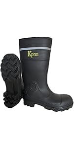 Kprm Ankle Rain Boots for Women Waterproof, Short Womens Rubber Chelsea Rainboots, Garden Shoes for Mud Barn Gardening Yard Farm Work