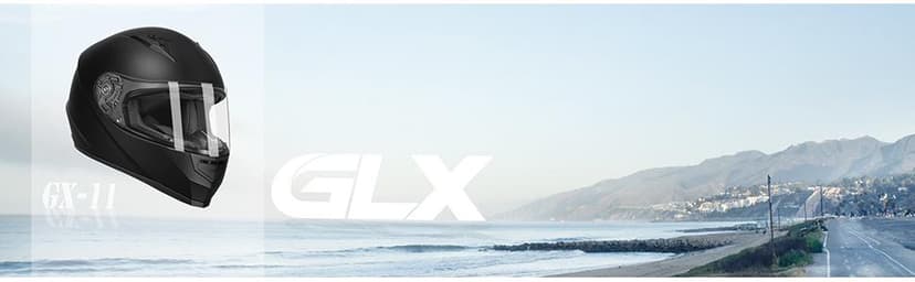 GLX GX11 Compact Motorcycle Helmet - Matte Black, Medium - Full Face w/ Tinted Visor, DOT Approved
