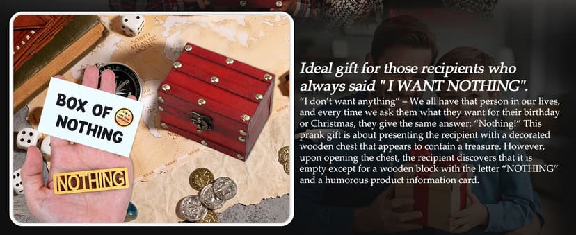 The Gift of Nothing - Gag Gifts for Person Who Wants Nothing & Who Has Everything Great for White Elephant Funny Birthday Christmas Idea Joke Gifts for Women Men
