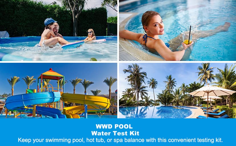 WWD POOL Swimming Pool Spa Water Chemical Test Kit for Chlorine and Ph Test (2 Way Test Kit)