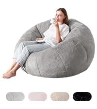 Hobestluk 3 in 1 Bean Bag Chair Giant Bean Bag Chairs for Adults with Bubble Cover Convertible Bean Bag Floor Cushion with Machine Washable Cover for Living Room (Bubble Grey)