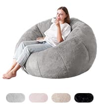 Hobestluk Bean Bag Chairs Large Bean Bag Couch for Adults Stuffed Sofa Chair Comfy Giant Bean Bag Chair with Spacious Design for Reading, Playing or Relaxing (Grey)