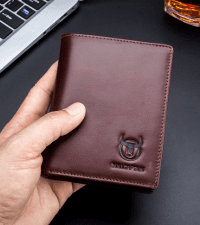 BULLCAPTAIN Genuine Leather Men's Wallet with Zipper Vintage RFID Blocking Large Capacity Wallet for Men with 14 Credit Card Slots and 1 ID Window T23 (Coffee)