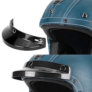 Handmade Leather 3/4 Open Face Motorcycle Helmet Retro Vintage Style DOT Approved Adult Half Helmet for Men Women Motorbike Moped Cruiser Scooter