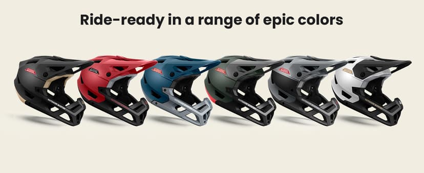 OutdoorMaster Full Face Mountain Bike Helmet for Men & Women-Two Removable Chin Pad Mountain Bike Helmet Grizzly, Ventilation Lightweight Racing Downhill DH BMX MTB Helmet