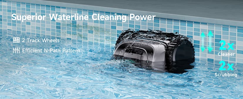 (2026 Upgrade) WYBOT C1 Cordless Robotic Pool Vacuum for Inground Pools, 150mins Above Ground Pool Cleaner 4-in-1 Wall & Waterline Cleaning Up to 1,615sq.ft, Smart App Navigation, Obsidian Green