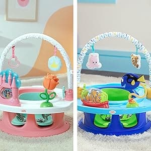 Bright Starts 3-in-1 SuperSeat Playful Paradise, Baby Activity Seat with Toys, Snacking Tray, Booster Seat, BPA Free Tray, Unisex, 6 Months +