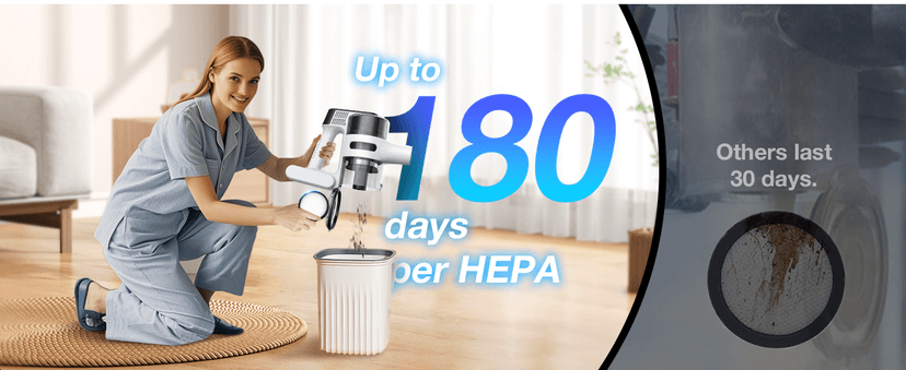 Maircle Cordless Stick Vacuum Cleaner for Home, Lightweight Rechargeable Vacuum with 55min Runtime, Powerful Suction, Green LED Headlight, 9-in-1 Pet Hair Carpet & Hardwood Floor Cleaner