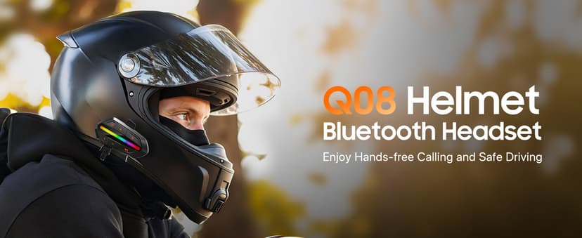 Motorcycle Bluetooth Headset, Bluetooth 5.3 Helmet Speakers with Loud Sound, RGB Lights & 1000mAh Battery, Noise Cancelling Helmet Bluetooth Headset for Drivers, IPX6 Waterproof Motorcycle Headphones