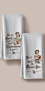 Kitchen Towels,Funny Joked Themed Dishcloth,16 * 24,2Pack,Microfiber Bar Towel,Hilarious Hand Towels,High Absorbent Dish Towels,Best Gifts for Hostess New Home Mom Women Housewarming