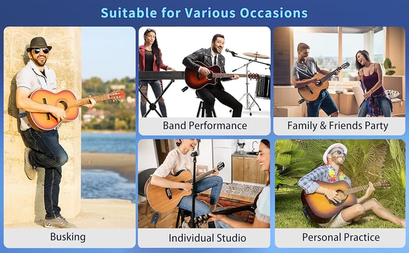 INGPARTNER 2.4GHz Wireless Guitar System Rechargeable Audio Wireless Transmitter Receiver for Guitar Bass Electric Instruments,Over 30m/100 Feet Transmission,270°Rotatable,4hours Woring Time(A9 Black)