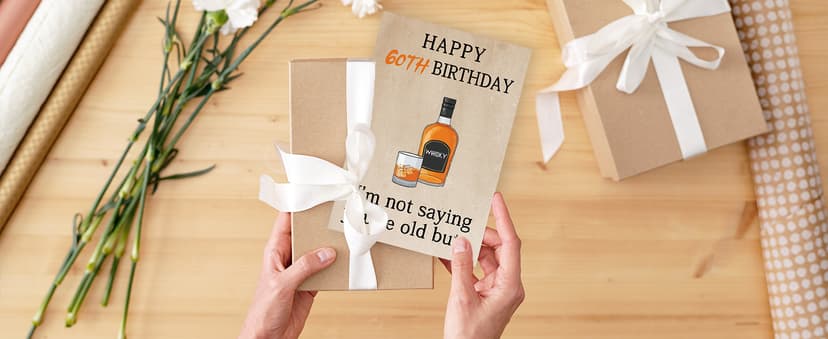 Funny 60th Birthday Card & Gifts for Women Men, 60th Birthday Decorations for Mom Dad Grandma Grandpa, Gifts for 60 Year Old Woman Man