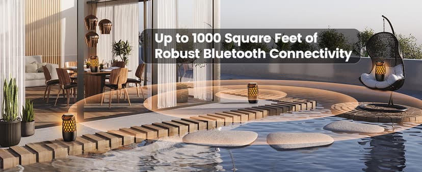 Upgraded Outdoor Speakers Gift for Men Bluetooth Speaker with lights Multi-Sync up to 100 Speakers Auto-Pairing HD Stereo Sound Cool Tech Gadgets for Him IPX5 Waterproof for Outside|Patio|Porch