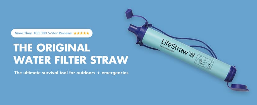 Water Filter for Hiking, Camping, Travel, and Emergency Preparedness, Removes Bacteria and Parasites LifeStraw Personal Water Filter for Hiking, Travel and Emergency, Blue, 1PK B006QF3TW4
