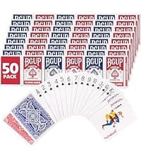 Playing Cards, 26 Decks of Cards Bulk Standard Size Poker Cards, Perfect for Classic Card Games, Party Games, Blackjack, Card Games for Families & Magic Performances (Red/Blue)