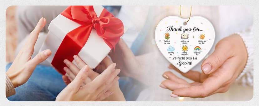 ZAGKOO Teacher Ornament - Christmas Teacher Gifts for Women, Men - First Day Ideas for New Teachers, Daycare, Preschool, Kindergarten - Thank You Appreciation Keepsake, Retirement, End of Year