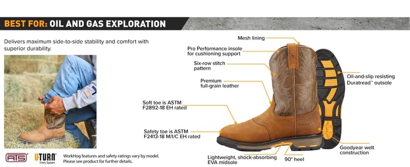 Ariat Men's Rebar Lift 6" Waterproof Composite Toe Work Boot