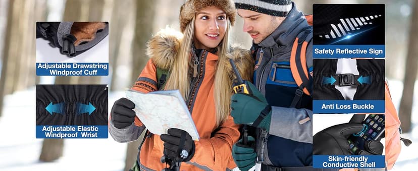 SIMARI Winter Waterproof Warm Gloves Women Men with Touchscreen Fingers, Ski Snow Windproof for Cold Weather Thermal, for Running Hiking Driving Cycling Outdoor Sports Daily Work