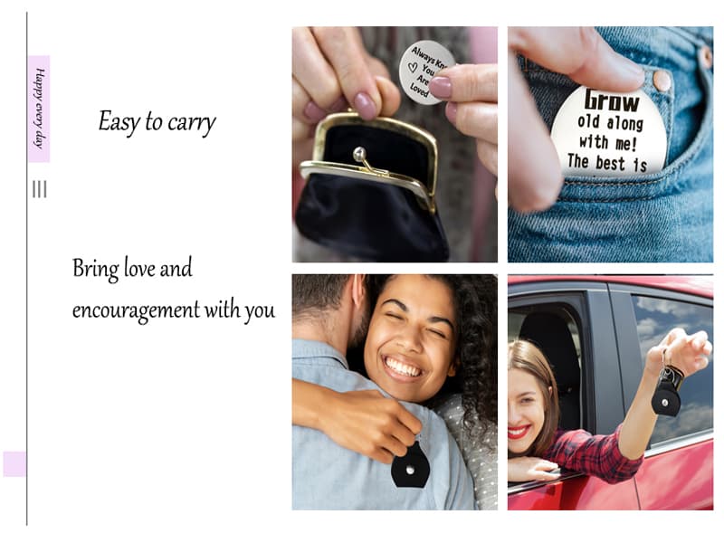 Yiflin Unique Gifts for Women,Men,Friend,Family - Birthday, Christmas, Valentine's Day Gifts - Pocket Hug Token with Keychain