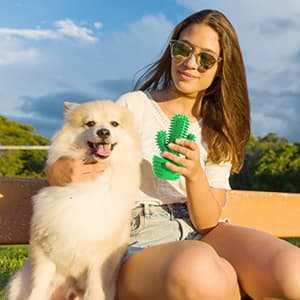 Dog Chew Toys Dog Toothbrush Stick Teeth Cleaning Brush Dental for Medium Large Dog, Puppy Christmas Easter Birthday Gifts, Outdoor Squeaky Toys for Aggressive Chewers Interactive Tough Toys