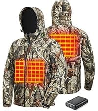 TIDEWE Hunting Clothes for Men with Fleece Lining, Safety Strap Compatible Water Resistant Silent Hunting Jacket and Pants