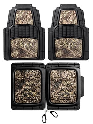 Mossy Oak Camo Trimmable Floor Mats - All Weather Protection - Trim to Fit for Car, SUV, Van, Trucks - Official Licensed Product (4 Pcs)