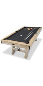 GoSports 6, 7, or 8 ft Billiards Tables - No Assembly, Choose Your Color - Portable Pool Table Includes Full Set of Balls, 2 Cue Sticks, Chalk and Felt Brush
